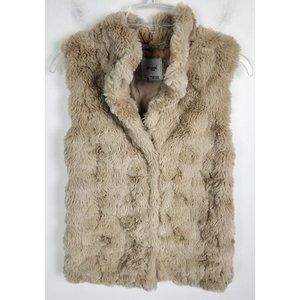Mayoral Girl Sz. 12 Tan Faux Fur Sleeveless Snap Front Vest